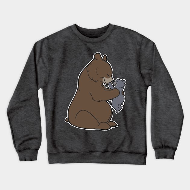 Kisses for Baby Bear Crewneck Sweatshirt by GrinAndBearItComic